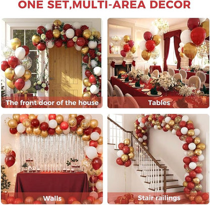 LovesTown 60PCS Red Gold Balloon Garland Kit - Image 4