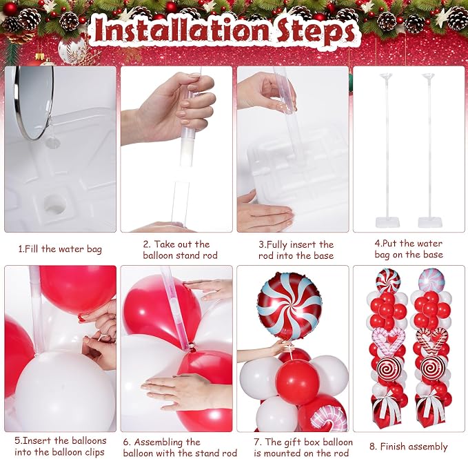 Skylety 2 Sets Balloon Column Stand Kit Balloon Tower Stand - Image 3