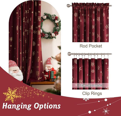 Beauoop Christmas Red Velvet Curtain - Image 5