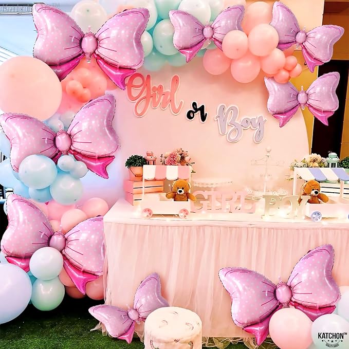 KatchOn, Giant Pink Bow Balloons - Image 6