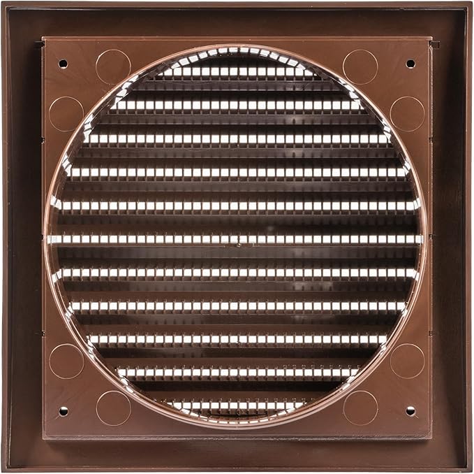 Repa Market 6 Inch Brown Dryer Vent Hood/Duct Cover for Walls or Ceiling/ABS Plastic Louvered Air Grille with Built-In Mesh Screen/Exhaust and Dryer Vent Covers for Indoor & Outdoor Use