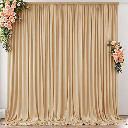 10ft x 8ft Wrinkle Free Champagne Backdrop Curtain - Image 8