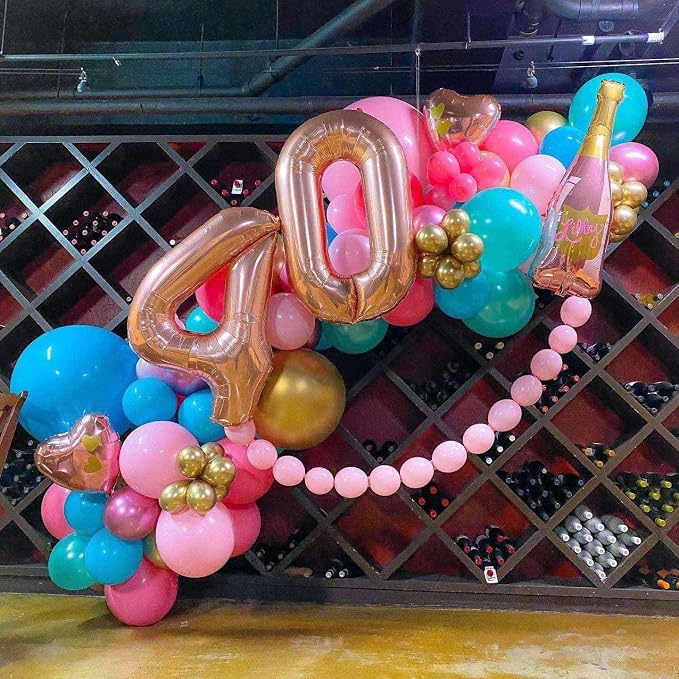 Rose Gold 50 Number Balloons, 40 Inch Giant Number 50 Balloons Foil Mylar - Image 4
