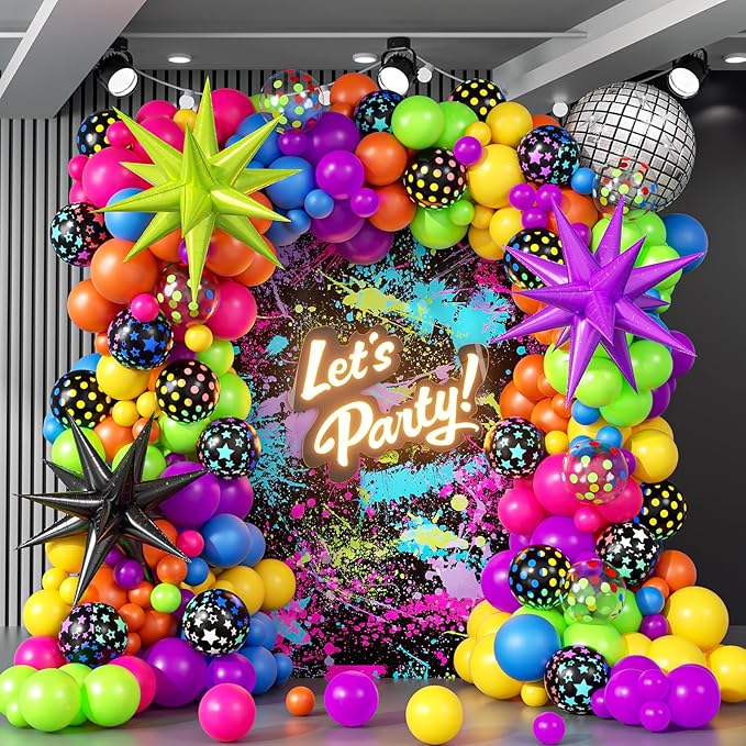147pcs Neon Balloon Arch Kit by GIZIUXNE