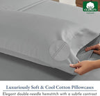 California Design Den Heirloom Soft, Smooth & Thick Certified 800 Thread Count 100% Cotton Sateen, 2 Pillow Cases King Size, Fits King Pillows (Light Grey)