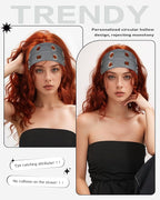 Grommet Headband for Women, Dark Gray 23cm Hollow Out Elastic Hair Band, Eyelets Punk Grunge Stylish Hairband