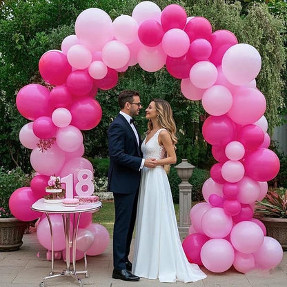 412Pcs Pink Balloon Garland Arch Kit, 18 12 10 5 Inch Hot Pink Balloons - Image 7