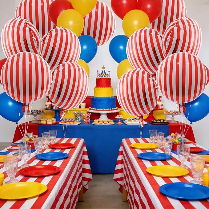 TONIFUL 30Pcs 18 Inch Round Balloons Large Red White Round Shape Foil Balloons - Image 6