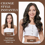 GOO GOO Clip in Hair Extensions Real Human Hair, Remy Human Hair Extensions Clip ins for Women, Natural Human Hair, 24inch 120g 7Pcs, 1B/16/1B Balayage Natural Black to Light Blonde