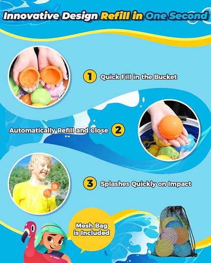 SOPPYCID 15PCS Reusable Water Balloons Quick Fill - Image 3