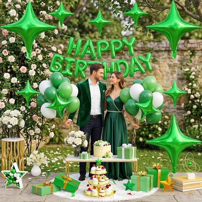 Green Star Balloons, 26 Inch and 10 Inch Green Stars Shaped Balloon - Image 7