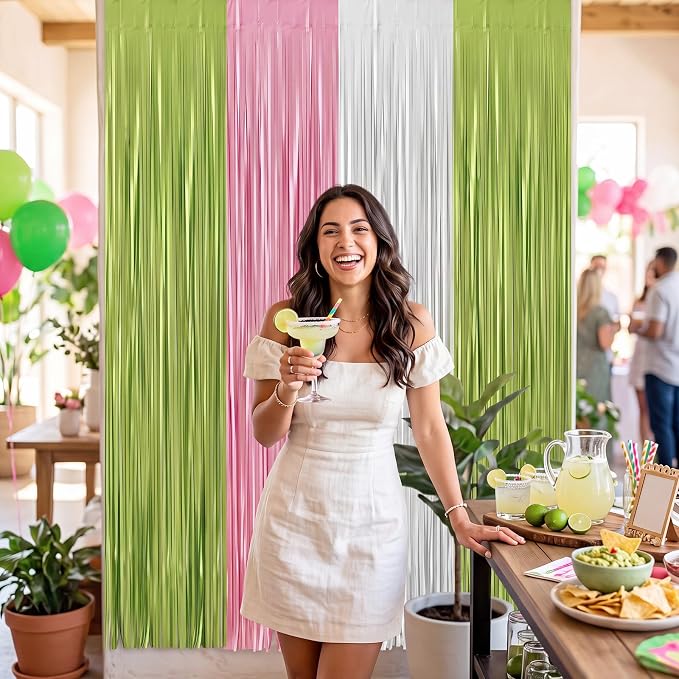 Frienda 4pcs Margarita Party Decorations 6.6ft Fringe Curtains Decorations - Image 6