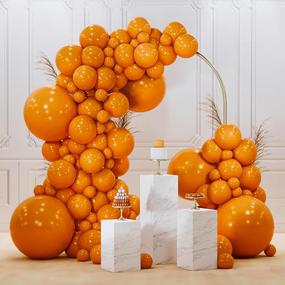PartyWoo Burnt Orange Balloons 140pcs Different Sizes of 18 12 10 5 Inch by PartyWoo