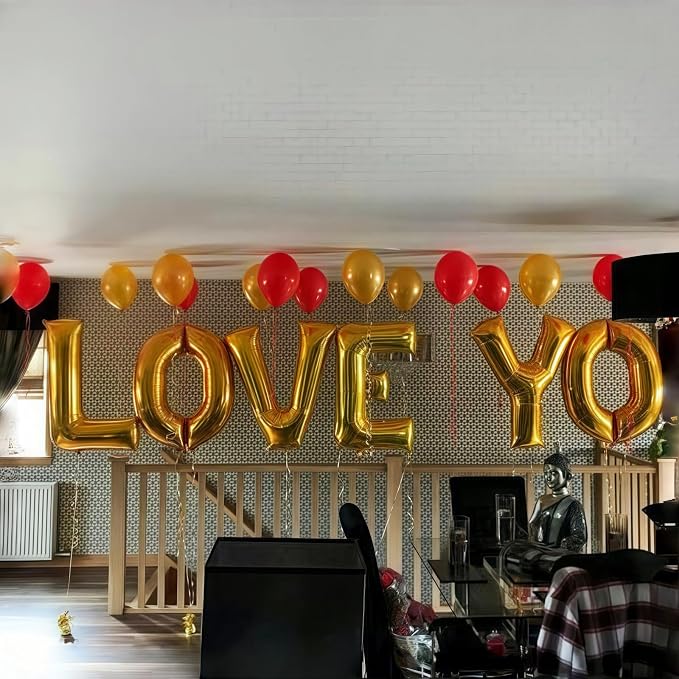 Custom Letters Balloon Gold, Large Helium Alphabet Name Balloon L Decor - Image 4