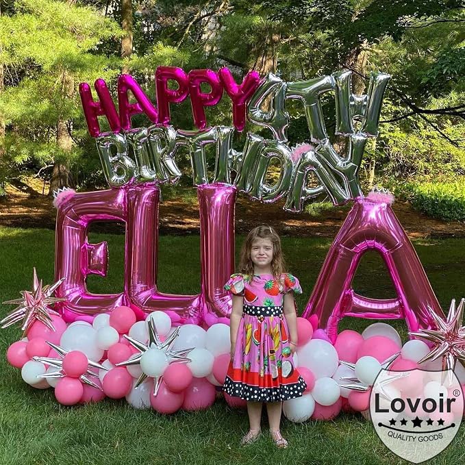 Lovoir 40 Inch Large Hot Pink Letter H Balloons Big Size Jumbo Mylar Foil - Image 4