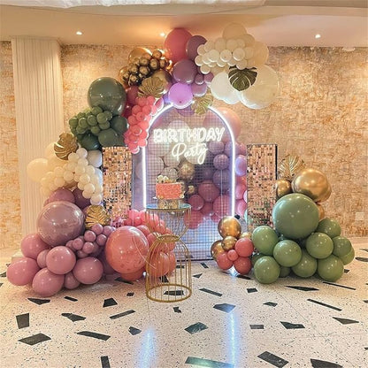 Sage Green and Dusty Pink Balloons, Retro Pink Muted Green White Gold Baby in - Image 7