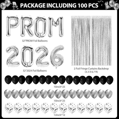 100Pcs Black and Silver Prom Decorations 2026 - Image 2