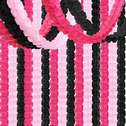 Hot Pink Black Party-Decorations Streamers Garland - 157Ft Four-Leaf Clover by Hugtmr