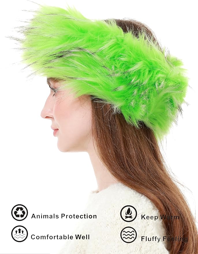 Faux Fur Headband for Women Winter Earwarmer Earmuff with Elastic