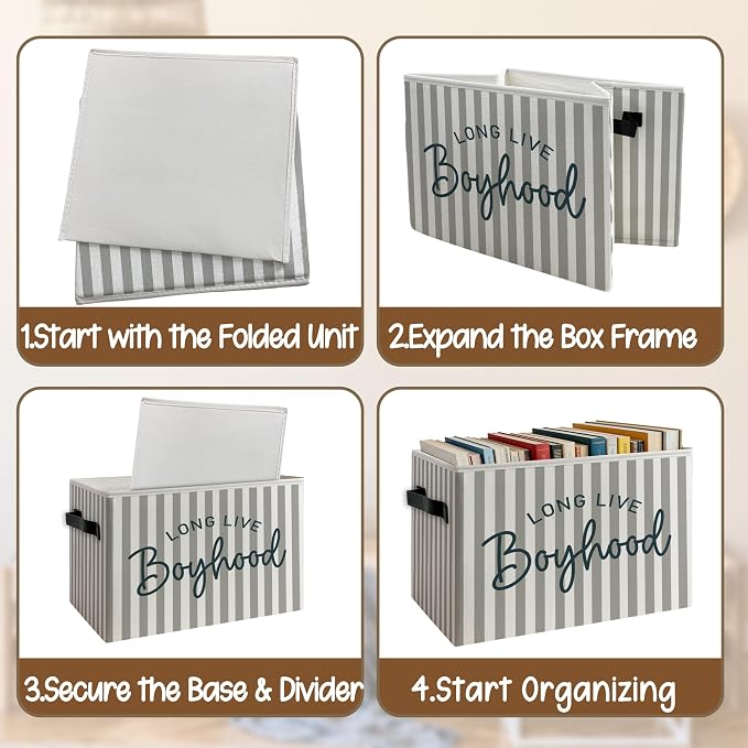 Boy Nursery Foldable Storage Bins Box - Image 4