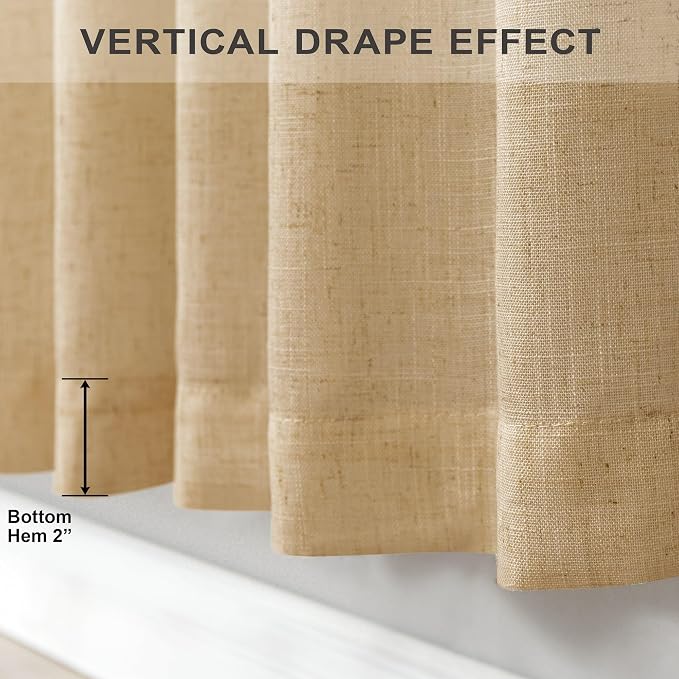 Tan Brown Linen Curtains 108 Inches Long - Image 7