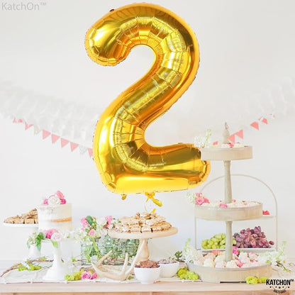 KatchOn Gold Number 2 Balloon 40 Inch 2nd Birthday Decorations - Image 6