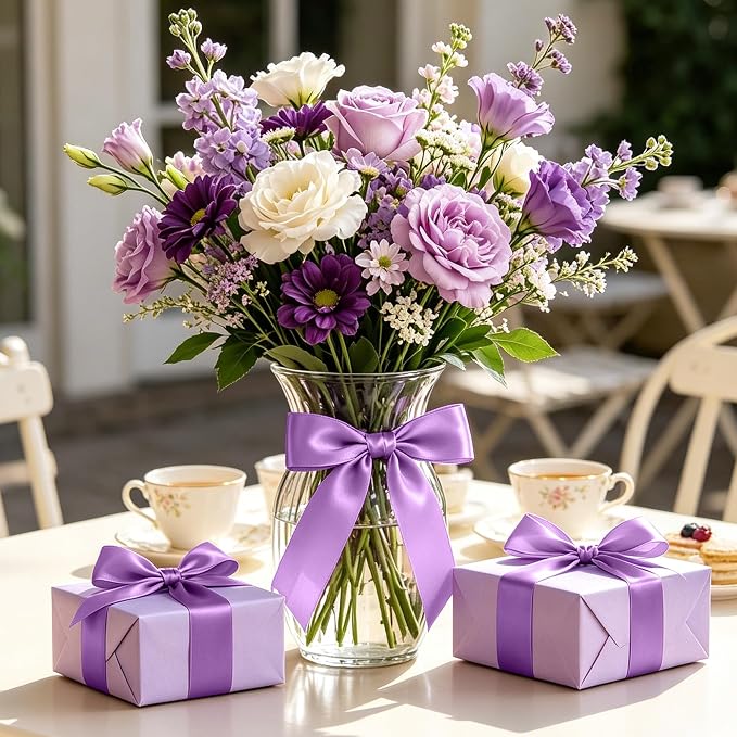 30Yards 1In Lavender Satin Ribbon - Image 6