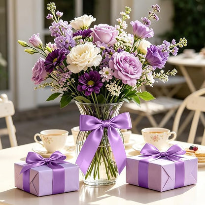 30Yards 1In Lavender Satin Ribbon - Image 6