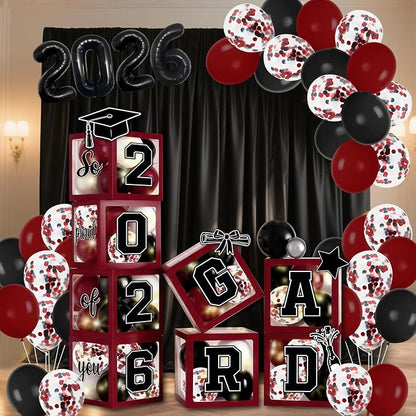 2026 Graduation Balloon Boxes Decorations – Clear Balloon Box Stack - Image 5