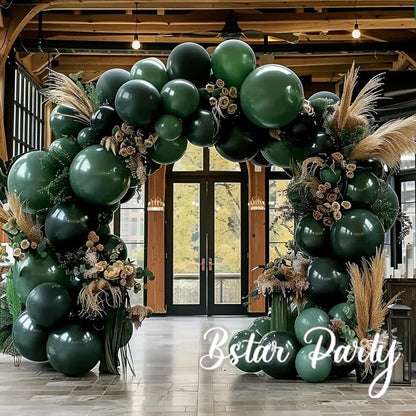 Double Stuffed Dark Green Balloon Garland Arch Kit | 18/12/10/5inch Different - Image 3