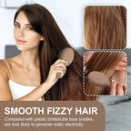 Mini Boar Bristles Hair Bursh, Travel Size Hair Brush for Women Men Kids, Protable Small Hair Brushes for Pockets Purses, Mini Hair Brush for Smooth Add Shine (1 Pack-Mocha)