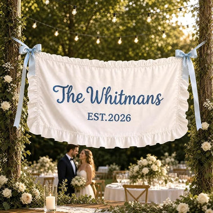 Personalized Hand Embroidered Wedding Banner by DUNACO