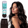Irresistible Me Real Human Hair Extensions Clip Ins – 100% Human Hair Clip In Extensions for Length & Volume – Invisible Extension – Heat Resistant & Dyeable – Chocolate Brown, 20 Inches