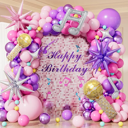 Pink and Purple Balloon Garland Arch Kit，Birthday Party Decor | 144 PCS Purple by Haolongfa
