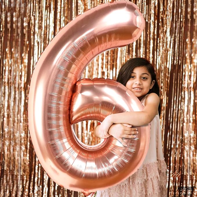 KatchOn, Giant Rose Gold Number 6 Balloon - Image 3