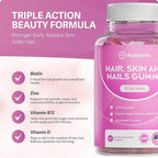 Rosabella® Hair Growth Vitamin Gummies [60 Gummies] Biotin for Faster Hair Growth Women & Men - Nail, Skin (5.000mcg Biotin) (60 Count (Pack of 2))