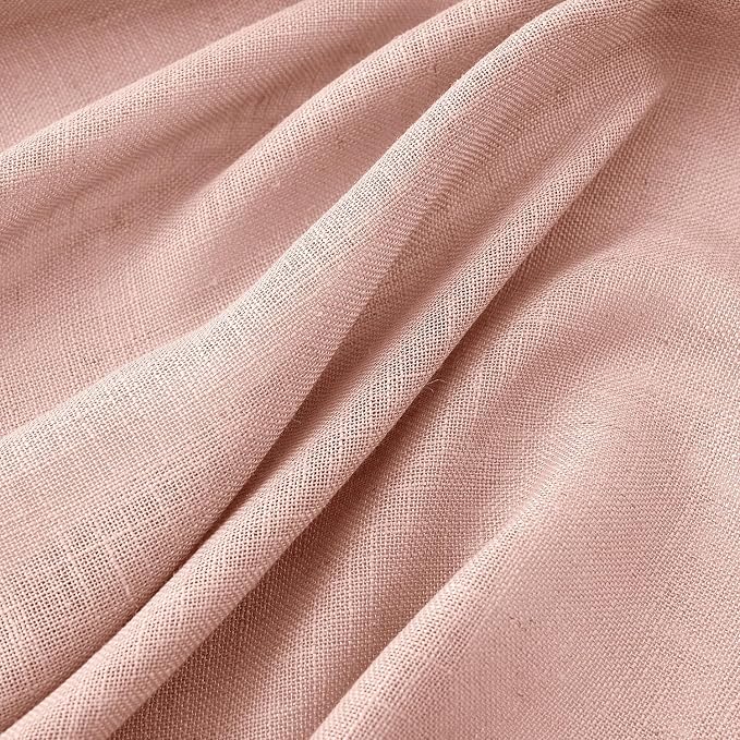 MIULEE Blush Pink Linen Curtains 52x96 Inches Long 2 Panels - Image 4