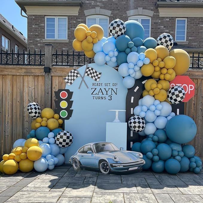 Double Dusty Blue Stuffed Balloons Different Size 115Pcs 5/10/12/18" Slate Blue - Image 4