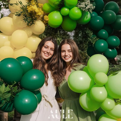 AULE Dark Green Balloon Arch Kit 155Pcs Macaron Yellow Balloons | Lime Green - Image 4