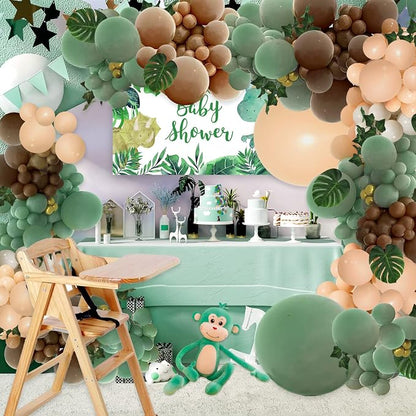 PERPAOL 148PCS Sage Green Brown Balloon Garland Kit, Jungle Safari Woodland - Image 8