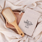 BFWood Bamboo Hair Brush with Steel Bristles, Help Hair Growth and Massaging Scalp