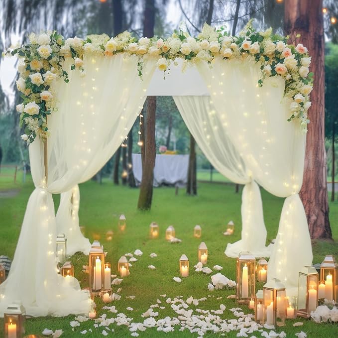 30x10ft Ivory Tulle Backdrop Curtain - Image 7