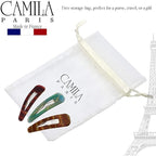 Camila Paris CP2931 French Hair Barrettes Clips, Snap Hair Slides Clic Clac for Women, Styling Girls Side Slide-in Metal Snap Pin Hair Accessories for Women. Strong Hold, No Slip Grip, Made in France