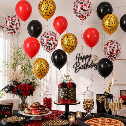 Red Black Cheetah Balloons - Image 5
