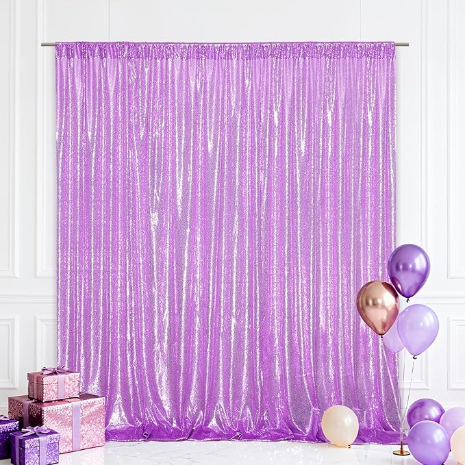 Eternal Beauty Lavender 3mm Sequin Backdrop 8x8 Ft by EternalBeauty
