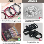 Boho Hair Ties For Girls, 20pcs Hair Tie Bracelet, Elastic Hair Ties, Hair Bands For Ponytails, Ponytail Holder For Daily Life, Sport, Cooking, Working