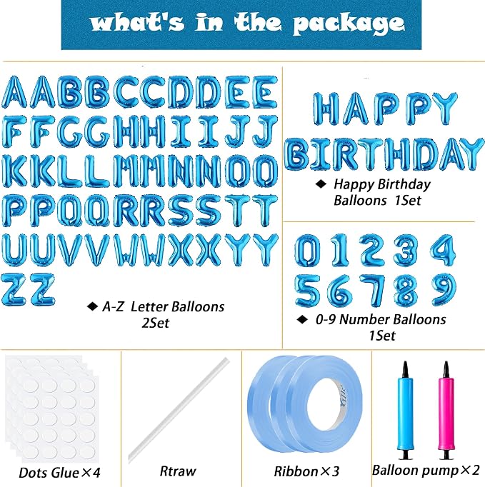 Happy Birthday Balloon Banner Custom Phrase Balloons letter 16 inch - Image 2