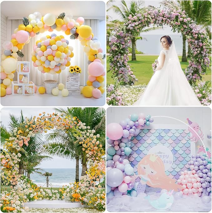 Round Backdrop Stand 8FT White Wedding Balloon Arch Stand - Image 6