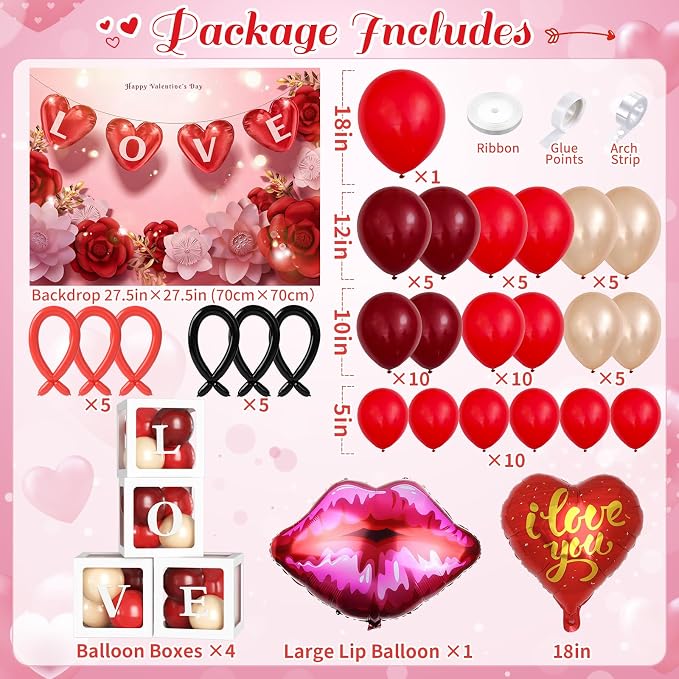 Valentines Day Party Decorations, Balloon Boxes - Image 2