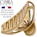 Camila Paris CP3083 French Hair Clip for Women Thick Hair for Long Curly Wavy Hair, Gold, Girls Hair Claw Clips Fashion Styling Hair Accessories for Women, Strong Hold No Slip Grip, Made in France